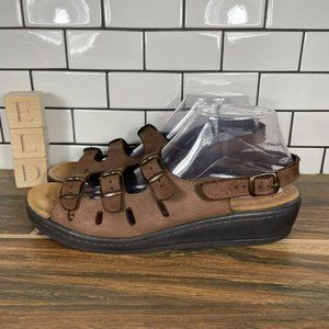 Fly Flot Dale Women's Size EU 43 Shoes Brown Nubuck Slingback Comfort Sandals